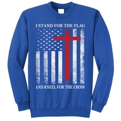 I Stand For The Flag And Kneel For The Cross American Flag Gift Sweatshirt