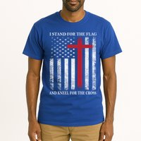 I Stand For The Flag And Kneel For The Cross American Flag Gift Tall T-Shirt