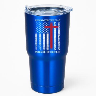 I Stand For The Flag And Kneel For The Cross American Flag Gift Tumbler