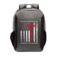 I Stand For The Flag And Kneel For The Cross American Flag Gift Vector Backpack