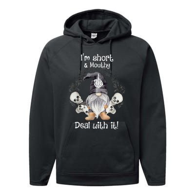 IM Short Funny MouthyS Deal Gnome With It Happy Halloween Performance Fleece Hoodie