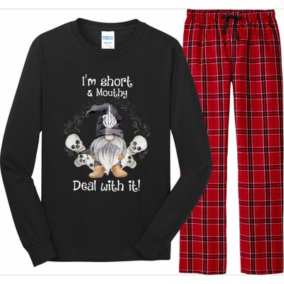 IM Short Funny MouthyS Deal Gnome With It Happy Halloween Long Sleeve Pajama Set