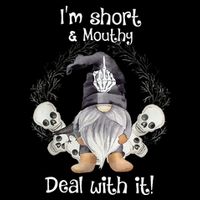 IM Short Funny MouthyS Deal Gnome With It Happy Halloween Women's Long Sleeve Flannel Pajama Set 