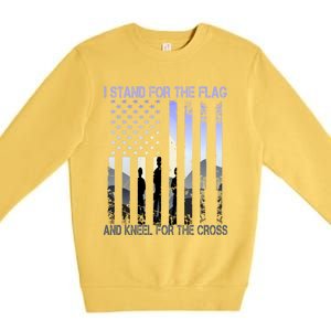 I Stand For The Flag And Kneel For The Cross Usa Tee Gift Premium Crewneck Sweatshirt