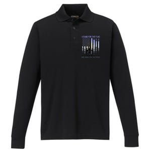 I Stand For The Flag And Kneel For The Cross Usa Tee Gift Performance Long Sleeve Polo