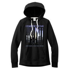 I Stand For The Flag And Kneel For The Cross Usa Tee Gift Women's Fleece Hoodie