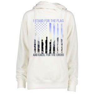 I Stand For The Flag And Kneel For The Cross Usa Tee Gift Womens Funnel Neck Pullover Hood