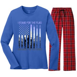 I Stand For The Flag And Kneel For The Cross Usa Tee Gift Women's Long Sleeve Flannel Pajama Set 