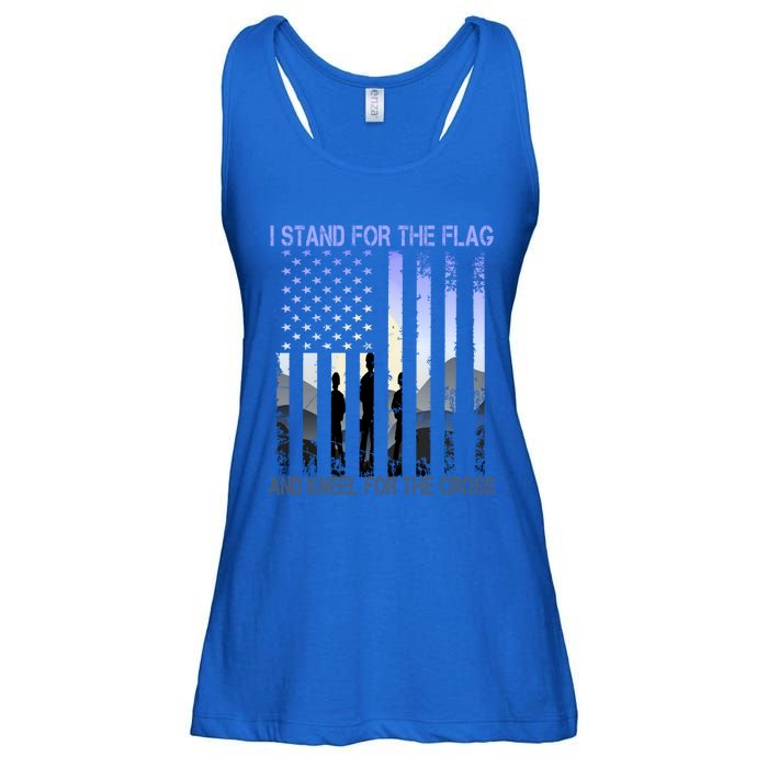 I Stand For The Flag And Kneel For The Cross Usa Tee Gift Ladies Essential Flowy Tank