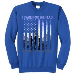 I Stand For The Flag And Kneel For The Cross Usa Tee Gift Tall Sweatshirt