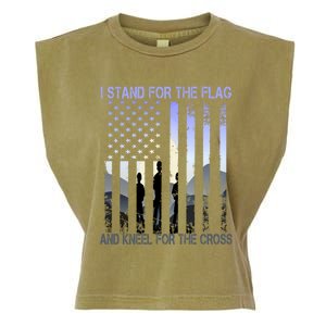 I Stand For The Flag And Kneel For The Cross Usa Tee Gift Garment-Dyed Women's Muscle Tee