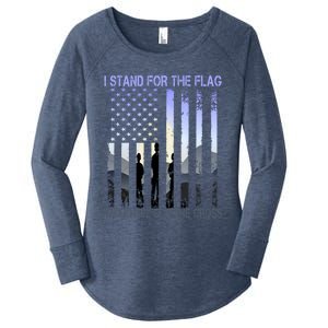 I Stand For The Flag And Kneel For The Cross Usa Tee Gift Women's Perfect Tri Tunic Long Sleeve Shirt