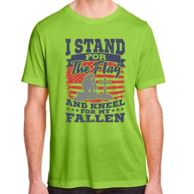 I Stand For The Flag Kneel For The Fallen American Veteran Gift Adult ChromaSoft Performance T-Shirt