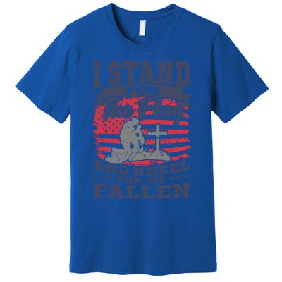 I Stand For The Flag Kneel For The Fallen American Veteran Gift Premium T-Shirt