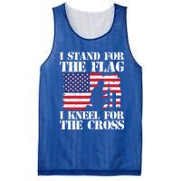 I Stand For The Flag I Kneel For The Cross 4th Of July Great Gift Mesh Reversible Basketball Jersey Tank