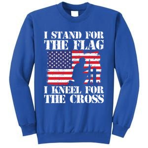 I Stand For The Flag I Kneel For The Cross 4th Of July Great Gift Tall Sweatshirt