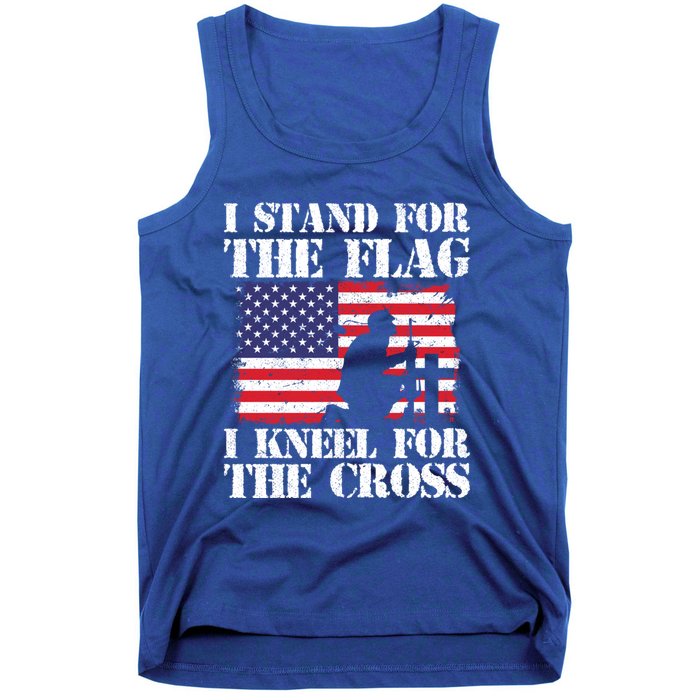 I Stand For The Flag I Kneel For The Cross 4th Of July Great Gift Tank Top