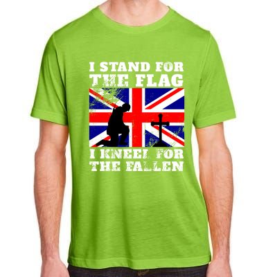 I Stand For The Flag I Kneel For The Fallen Union Jack Gift Adult ChromaSoft Performance T-Shirt