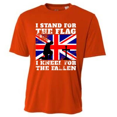 I Stand For The Flag I Kneel For The Fallen Union Jack Gift Cooling Performance Crew T-Shirt