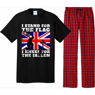 I Stand For The Flag I Kneel For The Fallen Union Jack Gift Pajama Set