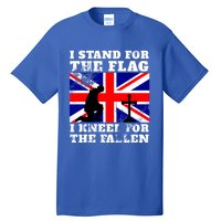 I Stand For The Flag I Kneel For The Fallen Union Jack Gift Tall T-Shirt