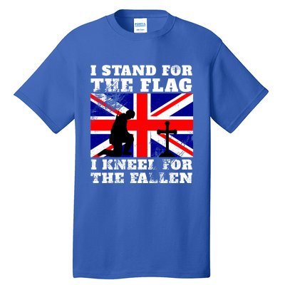 I Stand For The Flag I Kneel For The Fallen Union Jack Gift Tall T-Shirt