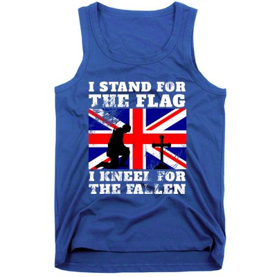 I Stand For The Flag I Kneel For The Fallen Union Jack Gift Tank Top