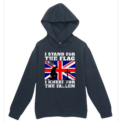 I Stand For The Flag I Kneel For The Fallen Union Jack Gift Urban Pullover Hoodie