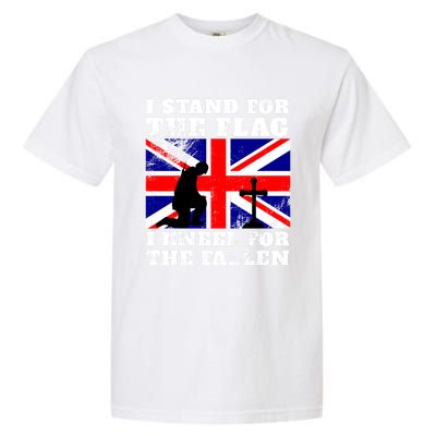 I Stand For The Flag I Kneel For The Fallen Union Jack Gift Garment-Dyed Heavyweight T-Shirt