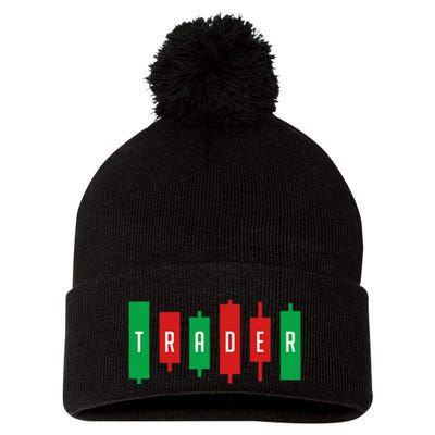 Investor Stock Forex Market Currency Trader Gift T V2 Pom Pom 12in Knit Beanie