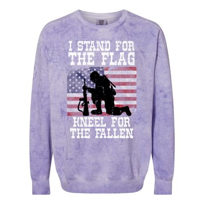 I Stand For The Flag Knee For Fallen Soldier Memorial Day Funny Gift Colorblast Crewneck Sweatshirt