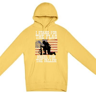 I Stand For The Flag Knee For Fallen Soldier Memorial Day Funny Gift Premium Pullover Hoodie