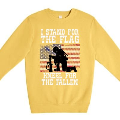 I Stand For The Flag Knee For Fallen Soldier Memorial Day Funny Gift Premium Crewneck Sweatshirt