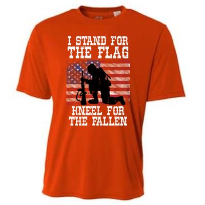 I Stand For The Flag Knee For Fallen Soldier Memorial Day Funny Gift Cooling Performance Crew T-Shirt