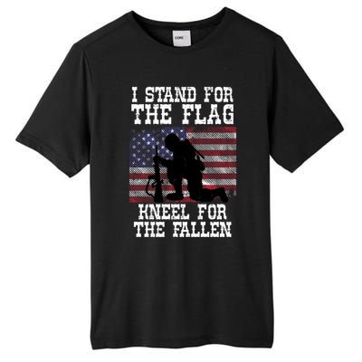 I Stand For The Flag Knee For Fallen Soldier Memorial Day Funny Gift Tall Fusion ChromaSoft Performance T-Shirt