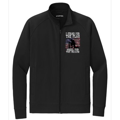 I Stand For The Flag Knee For Fallen Soldier Memorial Day Funny Gift Stretch Full-Zip Cadet Jacket