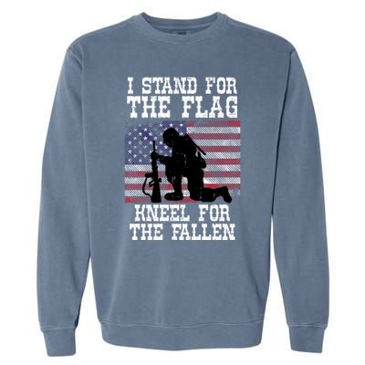 I Stand For The Flag Knee For Fallen Soldier Memorial Day Funny Gift Garment-Dyed Sweatshirt