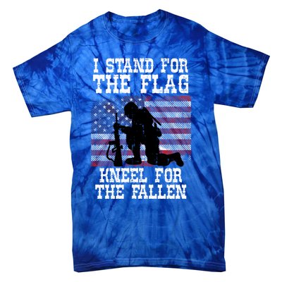 I Stand For The Flag Knee For Fallen Soldier Memorial Day Funny Gift Tie-Dye T-Shirt