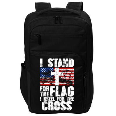 I Stand For The National Anthem Cross Us Flag Cute Gift Impact Tech Backpack