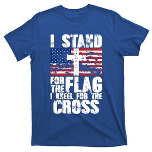 I Stand For The National Anthem Cross Us Flag Cute Gift T-Shirt