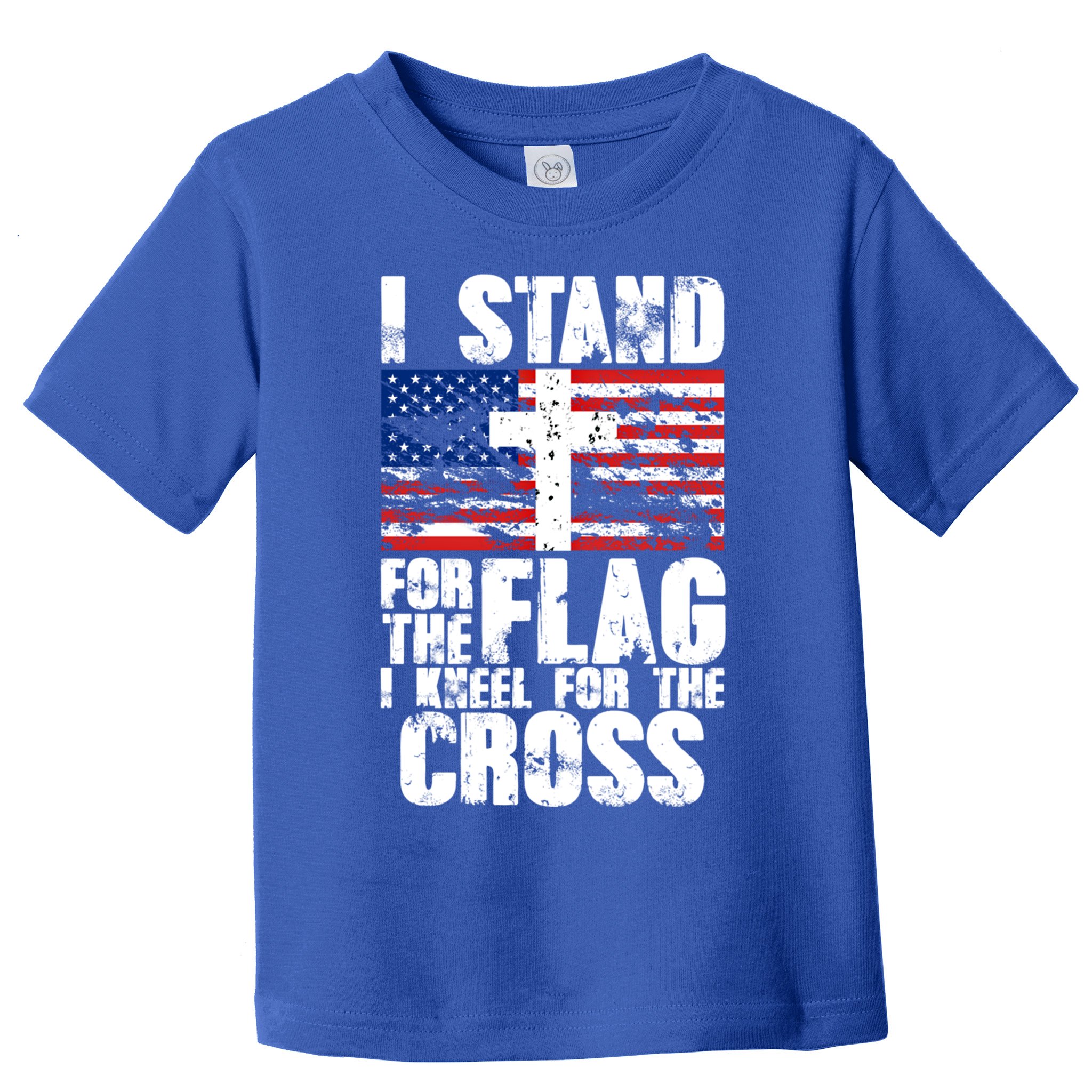 I Stand For The National Anthem Cross Us Flag Cute Gift Toddler T-Shirt