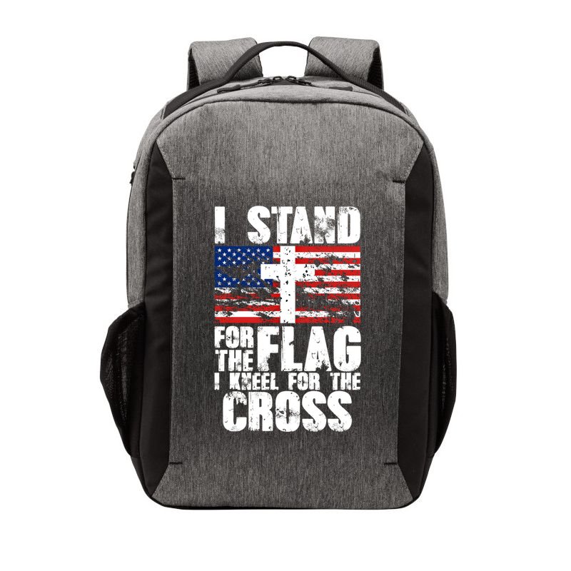 I Stand For The National Anthem Cross Us Flag Cute Gift Vector Backpack