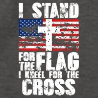 I Stand For The National Anthem Cross Us Flag Cute Gift Vector Backpack