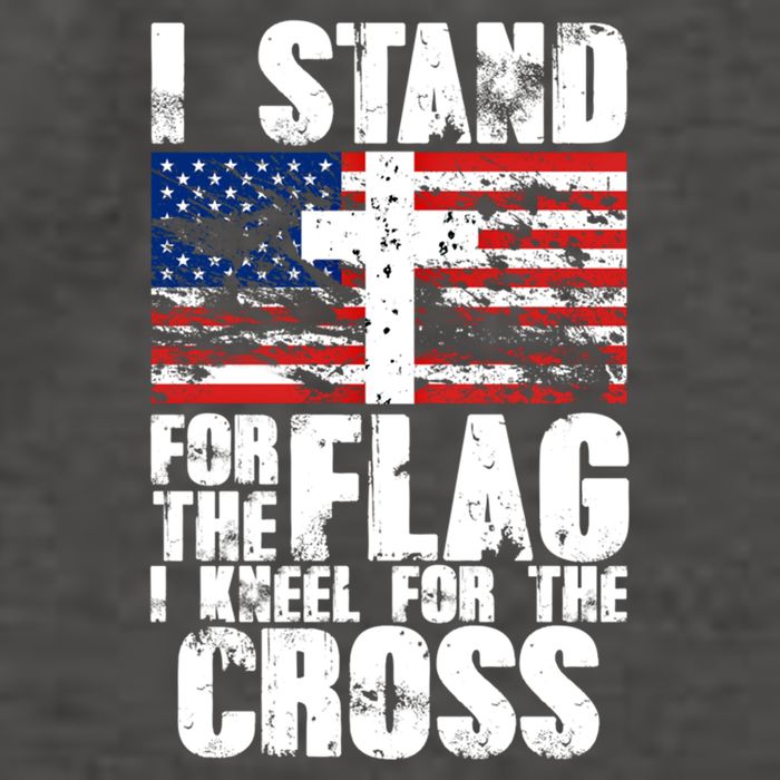 I Stand For The National Anthem Cross Us Flag Cute Gift Vector Backpack
