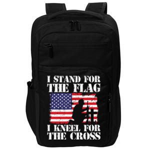 I Stand For The Flag I Kneel For The Cross 4th Of July Gift Impact Tech Backpack