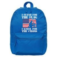 I Stand For The Flag I Kneel For The Cross 4th Of July Gift 16 in Basic Backpack