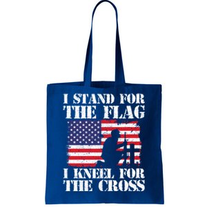 I Stand For The Flag I Kneel For The Cross 4th Of July Gift Tote Bag