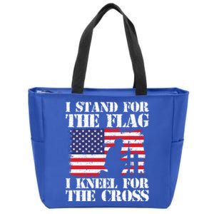 I Stand For The Flag I Kneel For The Cross 4th Of July Gift Zip Tote Bag