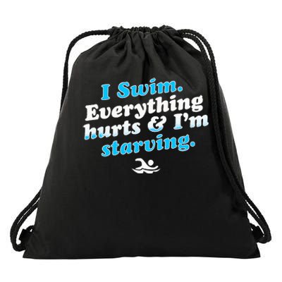 I Swim Funny Swimmer Quote Drawstring Bag