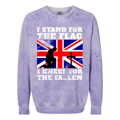 I Stand For The Flag I Kneel For The Fallen Union Jack Gift Colorblast Crewneck Sweatshirt